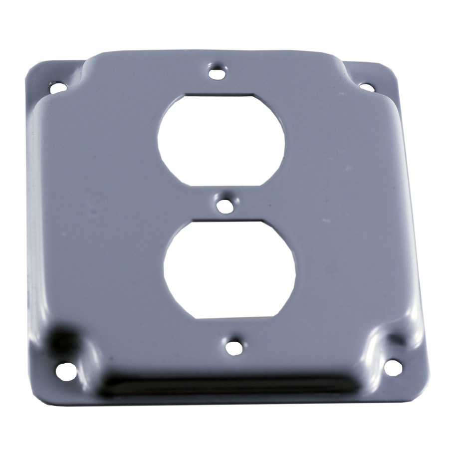 1/2" Raised Two Duplex Receptacle Industrial Surface Cover Set of 10 4" Square 