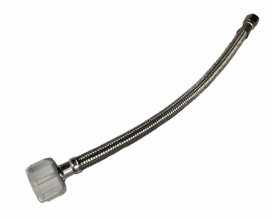 S.S. Braided Hose Faucet Speedy Connector 7/8&#34; FNPT x 3/8&#34; Comp